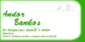 andor bankos business card